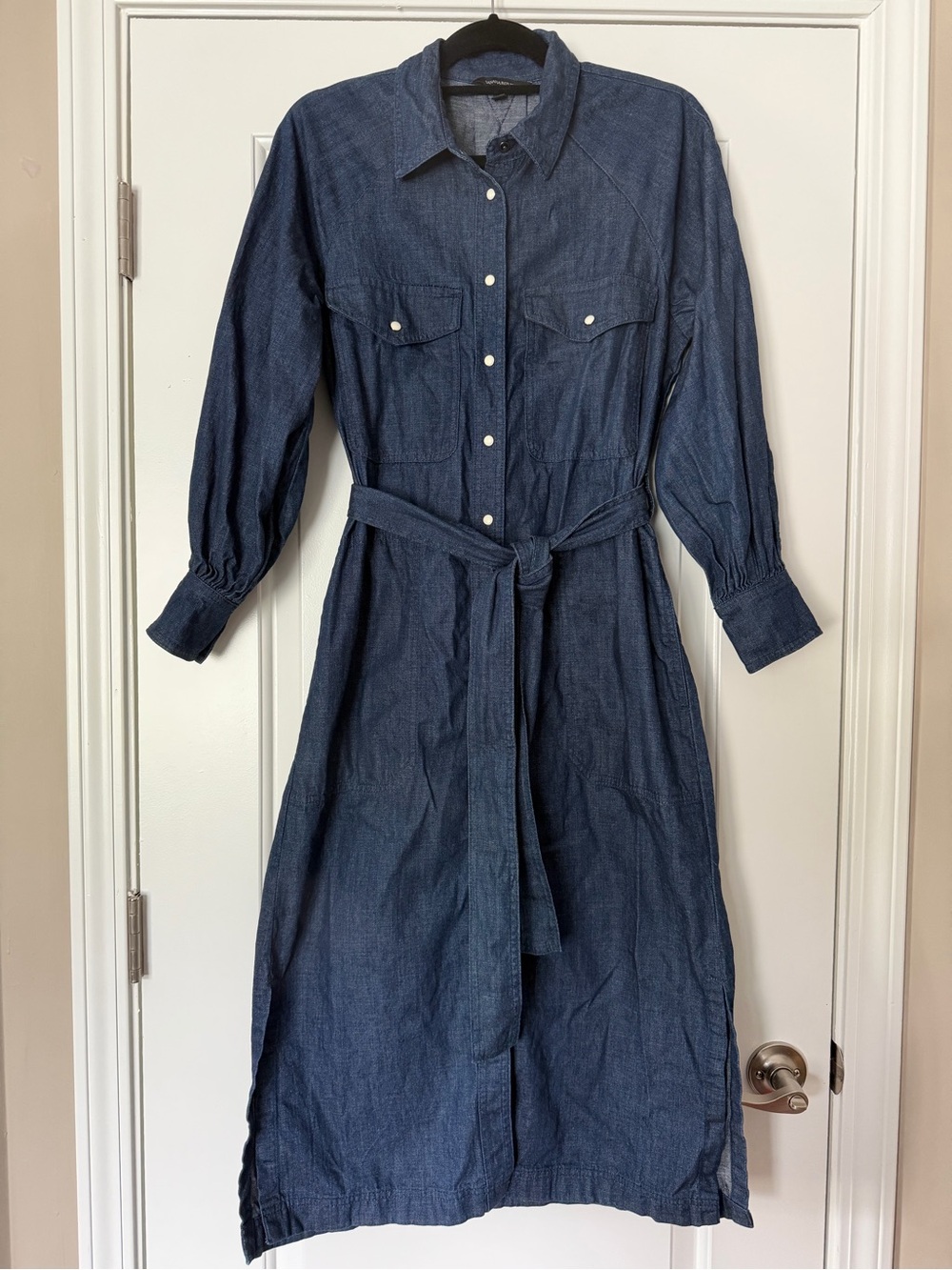 Banana Republic belted denim midi dress - Picture 2 of 15